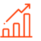 icon of bar graph with increasing line